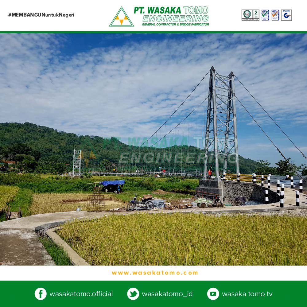 Jembatan Rangka Baja, Jembatan Gantung 120 Meter Panyindangan | Kontraktor Jembatan | Fabrikator Jembatan