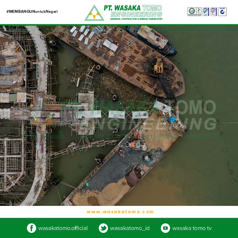 Jembatan Rangka Baja, Progress-4 : Jembatan Gantung 100 Meter - Antasan Bromo | Kontraktor Jembatan | Fabrikator Jembatan Baja