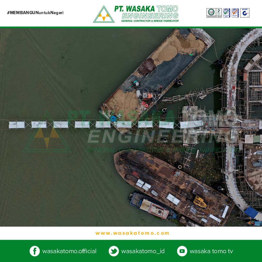 Jembatan Rangka Baja, Progress-5 : Jembatan Gantung 100 Meter - Antasan Bromo | Kontraktor Jembatan | Fabrikator Jembatan Baja